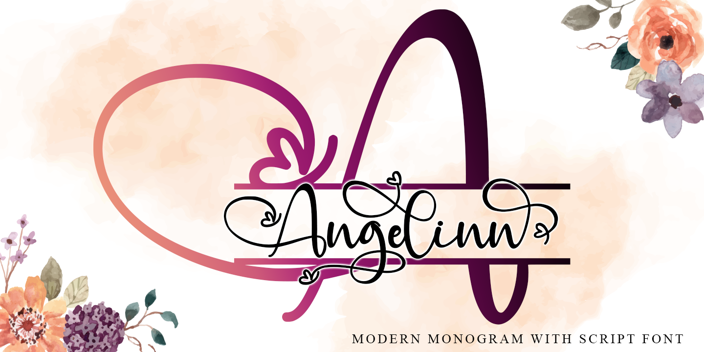 Angelynn Monogram Font preview